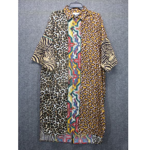 Pierre-Louis Marcia Shirt Dress Mixed Print Women's Small